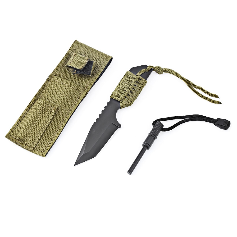 556335139 Sharp Blade Survivor Camping Tanto Knife with Fire Starter - Image 1